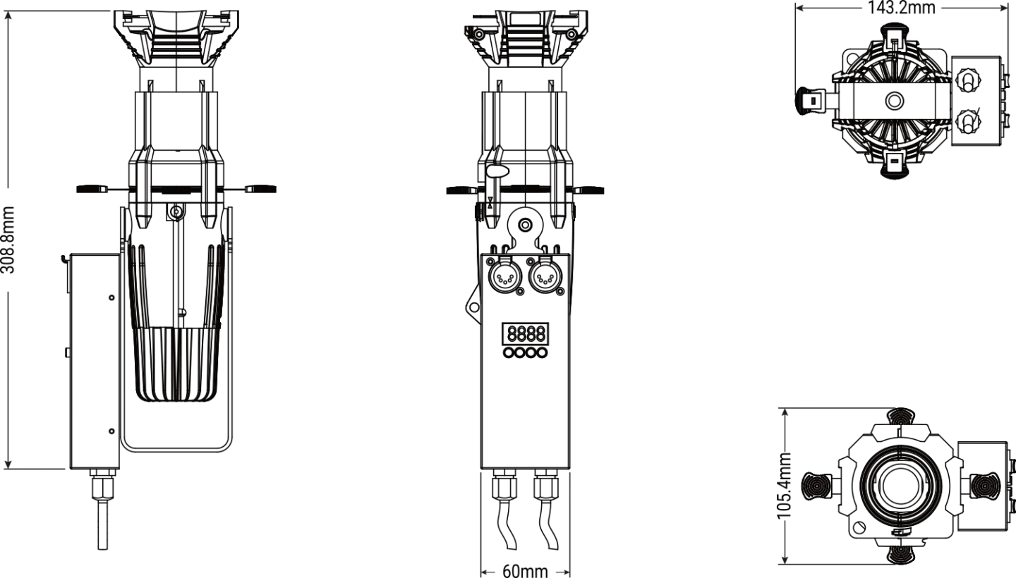 Dimension drawing Mini Leko 20