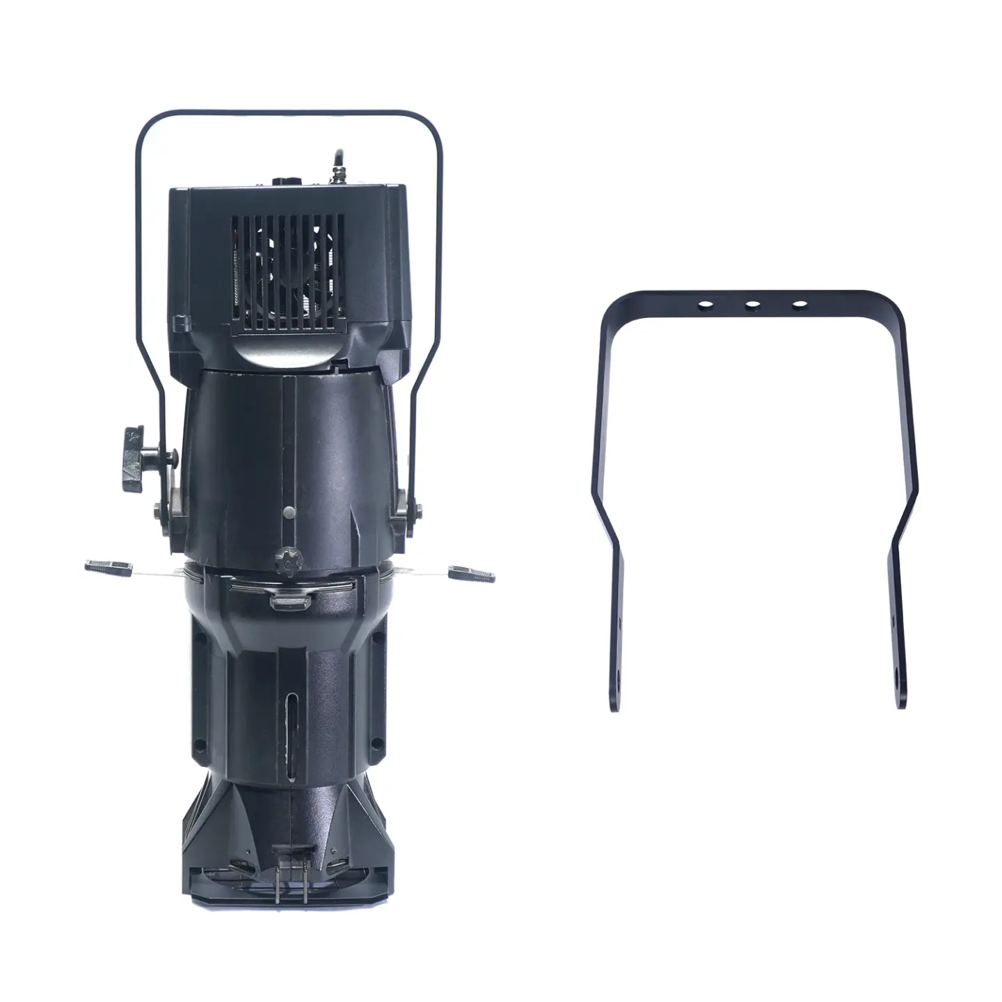 Custom yoke for Reborn retrofit to solve the tilt down issue when installed on Source Four